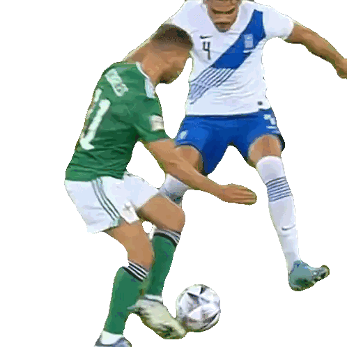 Soccer Player Number 4 Kicking Sticker