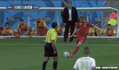 Soccer Player Number 7 Kicking Soccer Ball GIF