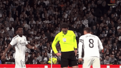 Soccer Player Number 8 In Front Of Referee GIF