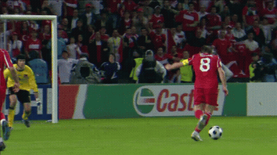 Soccer Player Number 8 Kicking Ball GIF