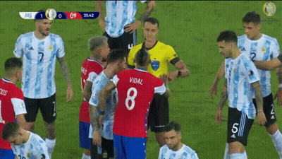 Soccer Player Number 8 Surrounded By Players GIF