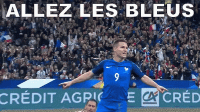Soccer Player Number 9 Celebrating Goal GIF