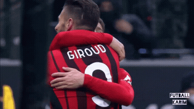 Soccer Player Number 9 Hugging Another Player GIF