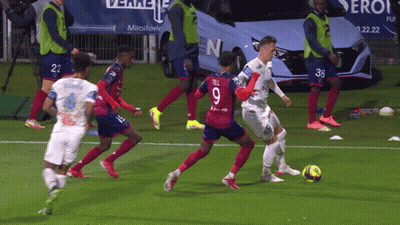 Soccer Player Number 9 Kicking Ball GIF