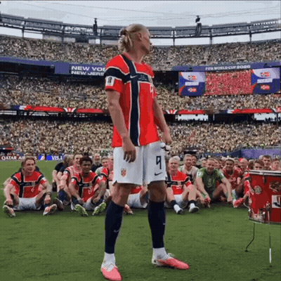 Soccer Player Number 9 Standing On Field GIF