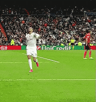 Soccer Player On Field With Unicredit Banner GIF