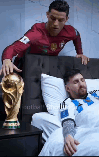 Soccer Player Reaching For Trophy GIF