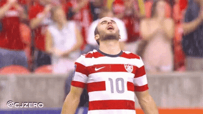 Soccer Player Red White Striped Jersey Number 10 GIF