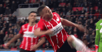 Soccer Player Red White Striped Shirt Number 3 GIF