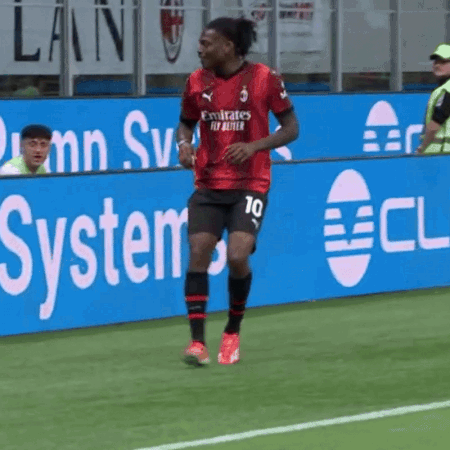Soccer Player Running By Blue Banner MP Systems GIF