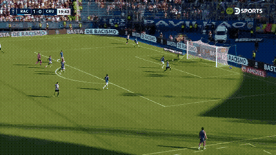 Soccer Player Running In Front Of Amstel Ad GIF