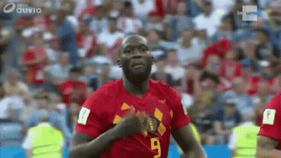 Soccer Player Running In Red Jersey Number 9 GIF