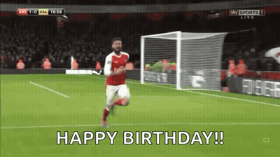 Soccer Player Running On Field Happy Birthday GIF