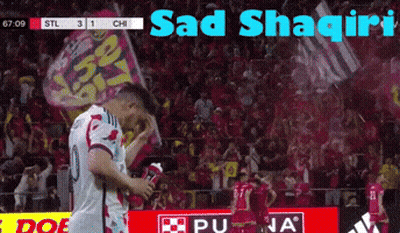 Soccer Player Sad Shaqiri In Front Of Crowd GIF