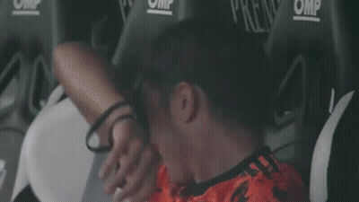 Soccer Player Sitting In Stadium Making Funny Face GIF