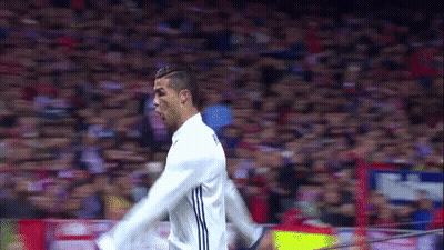 Soccer Player Smiling At Stadium With Play GIF