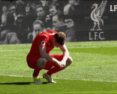 Soccer Player Squatting On Field By LFC Screen GIF