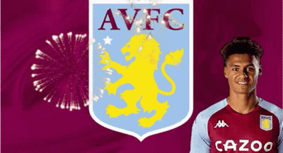 Soccer Player Standing In Front Of AVFC Crest GIF
