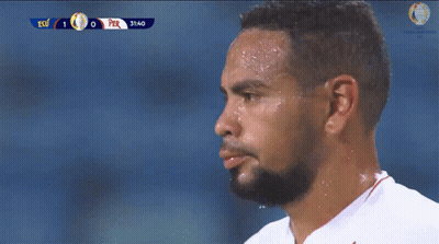 Soccer Player Sweating Peru Vs Ecu Match GIF