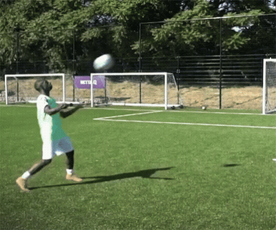 Soccer Player Throws Ball With BBC Logo GIF