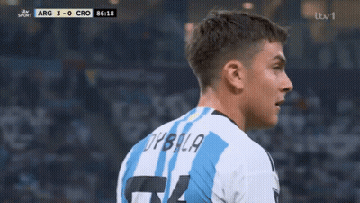 Soccer Player Wearing Dybala Jersey GIF