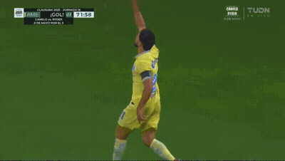 Soccer Player Wearing Yellow Shirt With AT&T GIF