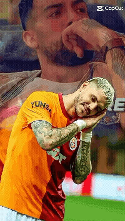 Soccer Player With Arm Tattoo And Orange Shirt Yunsa GIF