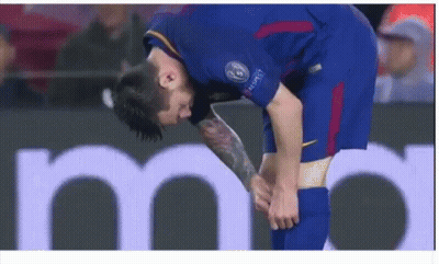 Soccer Player With Arm Tattoo Kneeling GIF