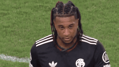Soccer Player With Dreadlocks In Black Adidas Shirt GIF