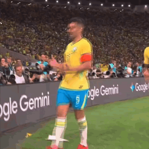 Soccer Player With Google Gemini Banner GIF