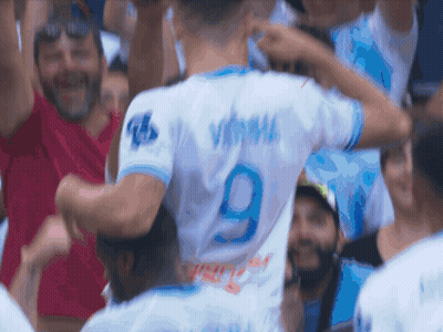 Soccer Player With Number 9 On Shirt GIF