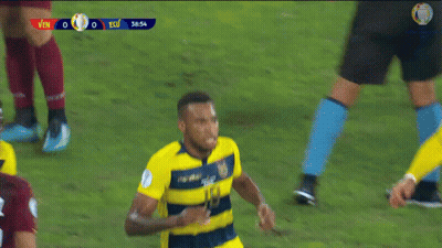 Soccer Player Yellow Blue Striped Jersey 19 GIF