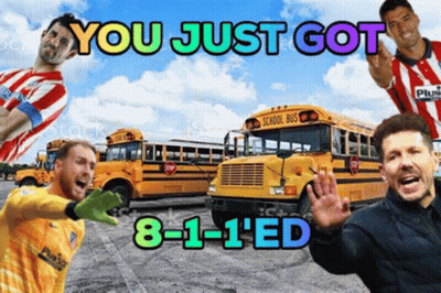Soccer Players And School Buses You Just Got 8-1 GIF