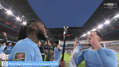 Soccer Players Celebrate Winning The Man City Combaa Cup In 2026 GIF