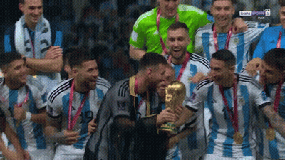 Soccer Players Celebrate With Trophy Bein Sports GIF