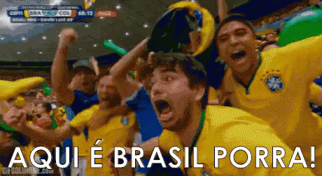 Soccer Players Celebrating Aqui E Brasil Porra GIF