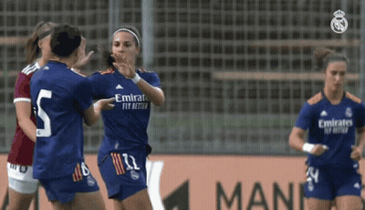 Soccer Players Celebrating Goal In Emirates Jerseys GIF