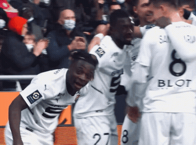 Soccer Players Celebrating Goal GIF