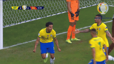 Soccer Players Celebrating Goal GIF