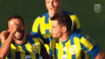 Soccer Players Celebrating Goal GIF