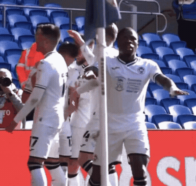 Soccer Players Celebrating Goal SR GIF