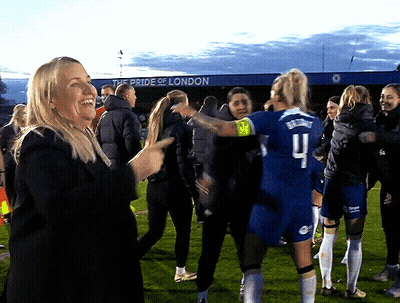 Soccer Players Celebrating In Front Of Pride Of London GIF