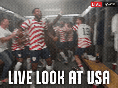 Soccer Players Celebrating Locker Room Live Look At USA GIF