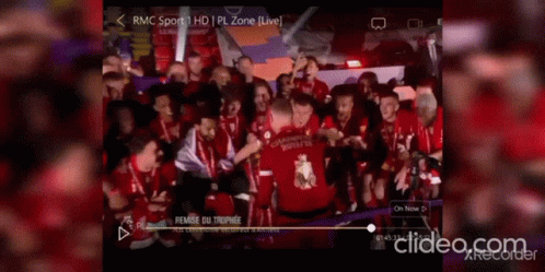 Soccer Players Celebrating With Trophy GIF