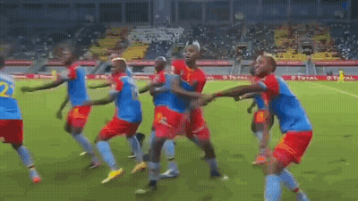 Soccer Players Dancing On Field GIF