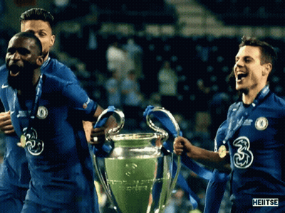 Soccer Players Holding Trophy With Number 3 GIF