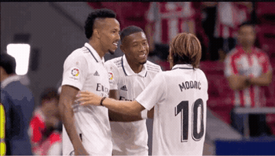 Soccer Players Hugging Number 10 GIF