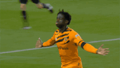 Soccer Players Hugging Number 16 GIF