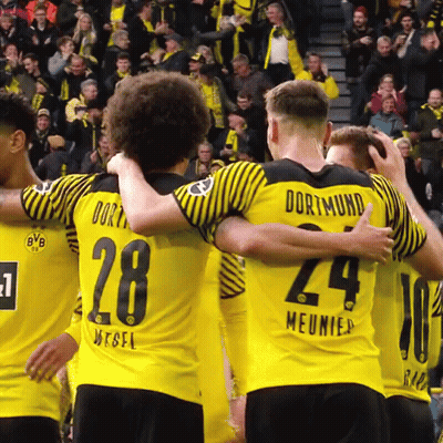 Soccer Players Hugging Number 24 GIF