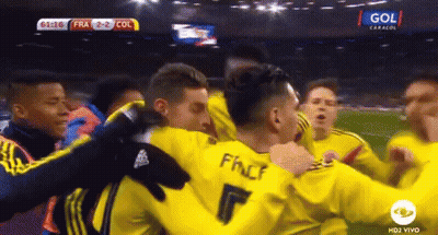 Soccer Players Hugging Number 7 Shirt GIF